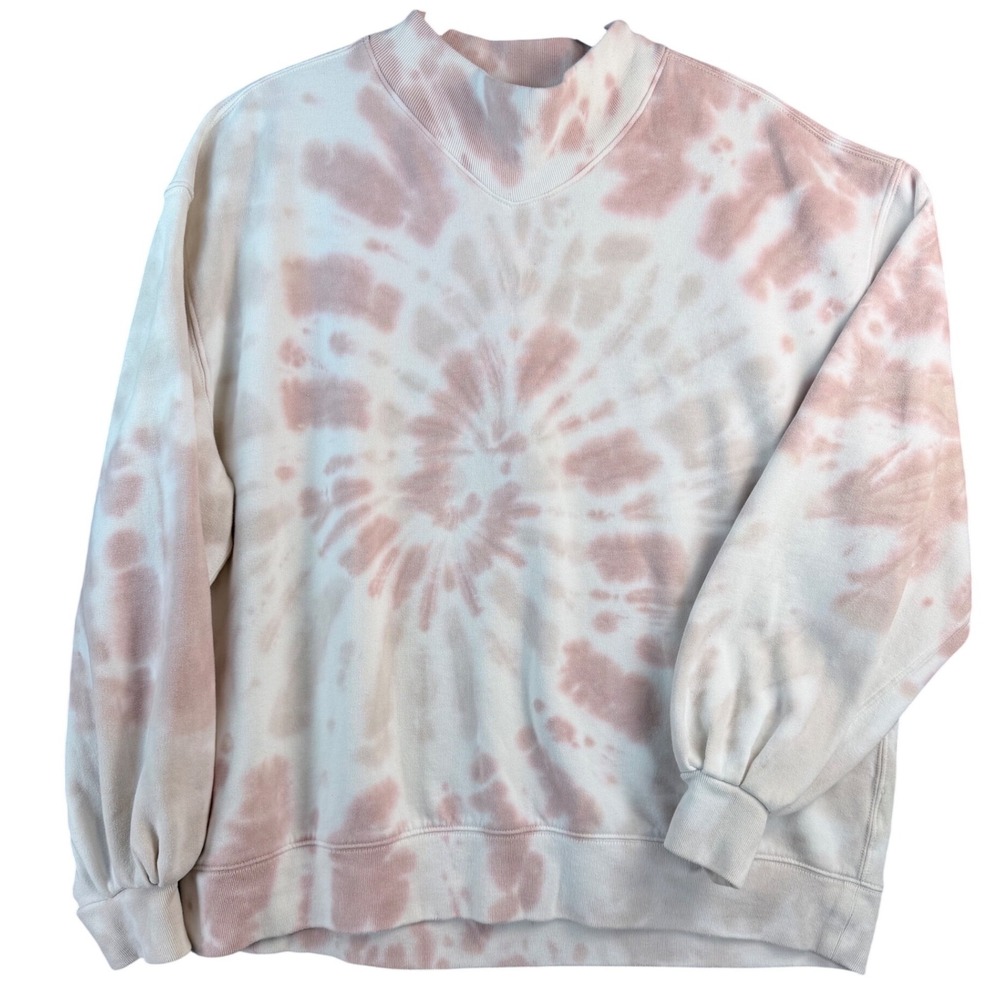 Abercrombie & Fitch Pink Tie Dye Mock Neck Sweatshirt XL Soft A&F Collection